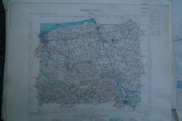 62 - CALAIS - CARTE GEOGRAPHIQUE 1890- SAINT OMER- WATTEN- BOURBOURG-GRAVELINES- COULOGNE- HOLQUE-MILLAM- GUEMY - Landkarten