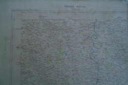 16-86- -CONFOLENS- CARTE GEOGRAPHIQUE  FIN XIXE S.-AVAILLES-BRILLAC-LESTERPS-GAJOUBERT-CHARROUX-PAYROUX-ALLOUE-SURIN- - Geographical Maps