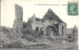 PAS DE CALAIS - 62 - HENIN LIETARD - Eglise Bombardée - Guerre 14 - Henin-Beaumont