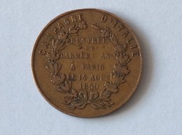 Médaille Napoléon III Campagne D'Italie Entrée Armée Française Paris 1859 - Royaux / De Noblesse