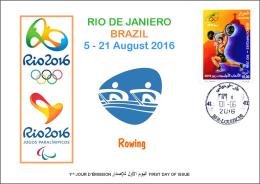 ALGERIE ALGERIA 2016 - FDC Olympic Games Rio 2016 Rowing Olympische Spiele Olímpicos Olympics Weightlifting - Eté 2016: Rio De Janeiro