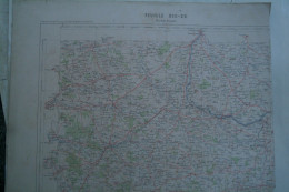 87-16- ROCHECHOUART-CARTE GEOGRAPHIQUE FIN XIXE -  ANSAC-EXIDEUIL-CHASSENEUIL-CHABANAIS-MONTEMBOEUF-SAULGOND-CHABRAC- - Geographical Maps