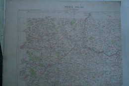 87-16- ROCHECHOUART-CARTE GEOGRAPHIQUE FIN XIXE -  ANSAC-EXIDEUIL-CHASSENEUIL-CHABANAIS-MONTEMBOEUF-SAULGOND-CHABRAC- - Cartes Géographiques