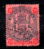 T121 - BRITISH SOUTH AFRICA COMPANY 1896 , Gibbons N. 60  Usato . PERFIN - Zonder Classificatie