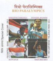 Special Cover India,Rio Paralympics, High Jump, India's Medal Winners,Athletes With Range Od Disabilities, Limb Deficien - Jumping