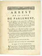 Paris 1781 - Arrest De La Cour De PARLEMENT - CHATEAU-GONTIER Imprimé 4 Pp. - Documents Historiques