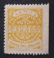 SAMOA 1877 - 1882 Express Stamps 1 Sh Yellow  MH PERFORATION  11 3/4 - Amerikaans-Samoa
