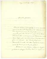 ESSOYE 1827 - Josselin Ex-commissaire Des Guerres Au General Baron De Beurnonville 2 Pp. - Documents Historiques