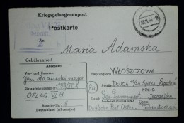 Deutschland Kriegsgefangenenpost  OFLAG VI B Eichstätt, Bavaria Polish Officers Camp To Wtoszczowa Poland GG DPO - Cartas & Documentos