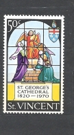 St. Vincent    1970 The 150th Anniversary Of St. George´s Cathedral, Kingstown MNH - St.Vincent (...-1979)