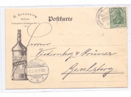 4408 DÜLMEN, Schücking, Münsterländer Doppelkorn, Firmen-Karte 1908, Bahnpost - Duelmen