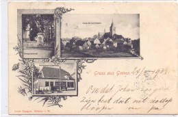 4402 GREVEN, Wirthschaft Elberfeld, Kriegerdenkmal, Panorama, 1903 - Greven