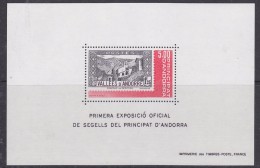 Andorra Fr. 1982 1st Philatelic Exhibition M/s ** Mnh (32641) - Blocs-feuillets
