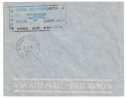 POSTE AERIENNE - Griffe 1925 1950 AEROPOSTALE DAKAR CASABLANCA Avec Cad De Dakar Sénégal Sur ENVELOPPE NEUVE - Other & Unclassified