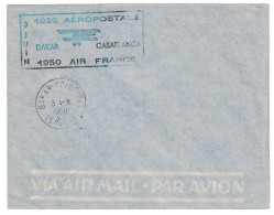 POSTE AERIENNE - Griffe 1925 1950 AEROPOSTALE DAKAR CASABLANCA Avec Cad De Dakar Sénégal Sur ENVELOPPE NEUVE - Sonstige & Ohne Zuordnung