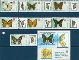 VIETNAM Papillons, Insectes (yvert N° 949/53+bf47) **  MNH Perforate - Vlinders