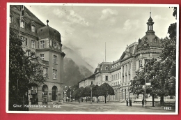 HBS-02  Chur Kantonalbank Und Post. Belebt. Gelaufen In 1935 - Chur