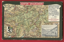 HBS-03  Mappe Kanton Graubünden. Mit Chur In Der Ecke. Nicht Gelaufen. - Coira