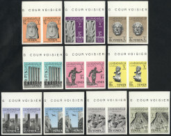 Yvert 99/108, 1961 Archeology, Complete Set Of 10 Values In IMPERFORATE PAIRS, Unmounted, Excellent Quality,... - Jemen