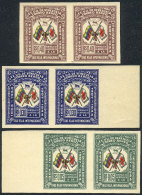 Sc.C181 + C184 + C185, 1944 Red Cross, 3 IMPERFORATE PAIRS Of Excellent Quality! - Venezuela