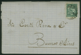 3/JUL/1882 MONTEVIDEO - Buenos Aires: Complete Folded Letter Franked By Sc.40, Cancelled "Sucursal... - Uruguay