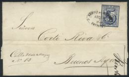 6/AUG/1869 PAYSANDÚ - Buenos Aires: Folded Cover Franked By Sc.30, Oval Datestamp Of Paysandú,... - Uruguay
