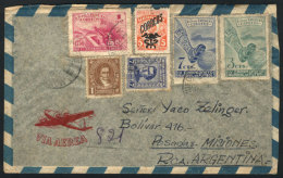 Airmail Cover Sent From Montevideo To Posadas (Argentina) On 12/MAR/1950, Franked With Commemorative Set Of The IV... - Uruguay