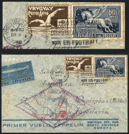 Cover Sent By ZEPPELIN From Montevideo To Yugoslavia (one Stamp Of The Original Postage Is Missing), Cancel With... - Uruguay