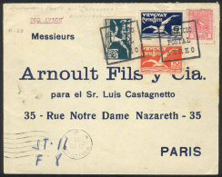 Airmail Cover Sent From Montevideo To Paris On 2/DE/1927, VF Quality! - Uruguay