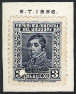Sc.453, 1934 3c. General Rivera, SPECIMEN Of Waterlow & Sons Ltd. In A Color Different From The Adopted One,... - Uruguay