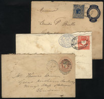 3 Stationery Envelopes Of Peru, Brazil And Great Britain Posted Between 1887 And 1900, Interesting! - Alla Rinfusa (max 999 Francobolli)