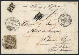 23/APR/1870 ZURICH - ARGENTINA: Complete Folded Letter Franked By Sc.50 (1Fr. Golden), Sent To Buenos Aires Via... - Covers & Documents