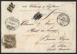 23/APR/1870 ZURICH - ARGENTINA: Complete Folded Letter Franked By Sc.50 (1Fr. Golden), Sent To Buenos Aires Via... - Brieven En Documenten