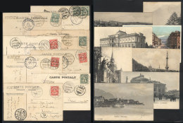 8 Postcards Sent To Cham (Germany) Between 1905 And 1906, All With Datestamp "AMBULANT Nº 8", Very Good Views... - Storia Postale