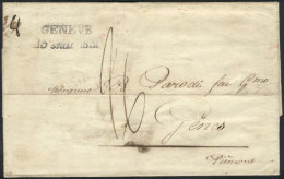 Entire Letter Sent From GENEVE To Genes On 24/MAY/1836, With Nice Postal Marks On Front And Reverse, VF! - ...-1845 Préphilatélie