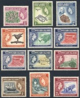 Sc.20/30 + 31, 1957/8 Ships, Maps Etc., Complete Set Of 12 Values, Mint Very Lightly Hinged (appear MNH), VF... - Islas De Pitcairn