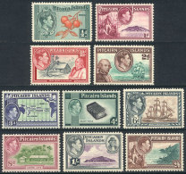 Sc.1/8, 1940/51 Ships, Complete Set Of 10 Values, Mint Very Lightly Hinged, VF Quality, Catalog Value US$69.90 - Pitcairneilanden