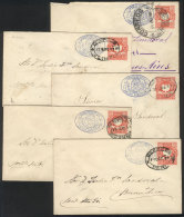 5 Stationery Envelopes Sent To Argentina Between 1888 And 1892, Interesting! - Perù