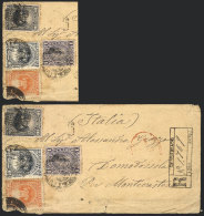 Registered Cover Sent From Lima To Domodossola (Italia) Via London, With Arrival Backstamp Of 17/JUL/1887, Franked... - Perù