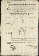 Guide Of Official Correspondence Of 9/May/1820, Excellent Quality! - Pérou