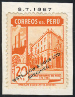 Sc.379, 1938 20c. Banco Industrial, SPECIMEN Of Waterlow & Sons Ltd. In A Color Different From The Adopted One,... - Peru