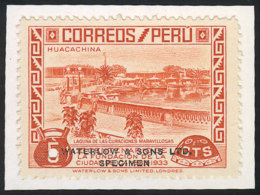 Sc.333, 1935 5c. Huacachina, SPECIMEN Of Waterlow & Sons Ltd. In A Color Different From The Adopted One, With... - Perù