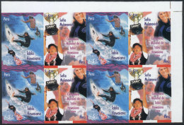 Sc.1524, 2006 Sport (surfing), IMPERFORATE BLOCK Consisting Of 4 Sets, Excellent Quality, Rare! - Pérou