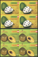 Sc.1507/8, 2006 Fruit, Set Of 2 Values In IMPERFORATE BLOCKS OF 4, Very Fine Quality, Rare! - Perù