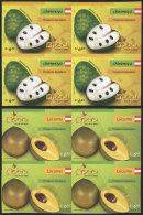 Sc.1507/8, 2006 Fruit, Set Of 2 Values In IMPERFORATE BLOCKS OF 4, Very Fine Quality, Rare! - Peru