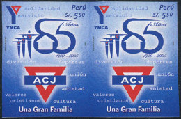 Sc.1495, 2006 Christian Youth Association, IMPERFORATE PAIR, Excellent Quality, Rare! - Peru