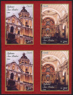 Sc.1493, 2006 Church Of San Pedro In Lima, IMPERFORATE BLOCK OF 4 Consisting Of 2 Sets, Excellent Quality, Rare! - Peru