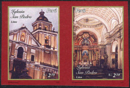 Sc.1493, 2006 Church Of San Pedro In Lima, IMPERFORATE Set In Pair, Excellent Quality, Rare! - Perù