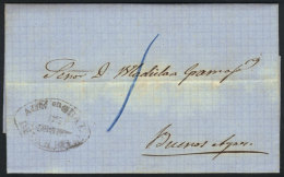 Entire Letter Dated Asunción 5/MAY/1864, Sent To Buenos Aires By 'Ygurey', With The Black Oval Mark 'ADMon... - Paraguay