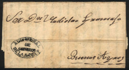 Entire Letter Dated Asunción 29/AU/1859, Sent To Buenos Aires By Ship 'Relampago', With The Black Oval Mark... - Paraguay